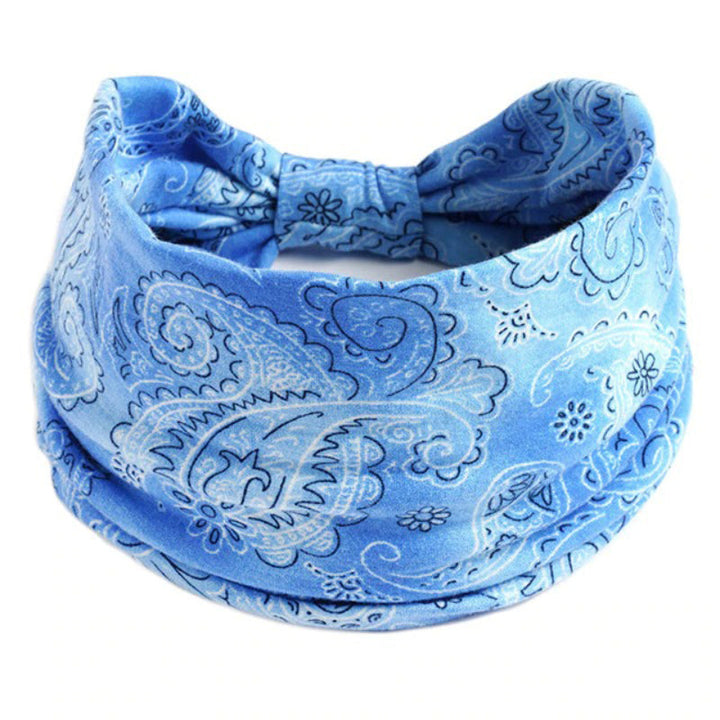 Paisley Pattern Elastic Wide Turban Headbands-Boots N Bags Heaven-Boots N Bags Heaven
