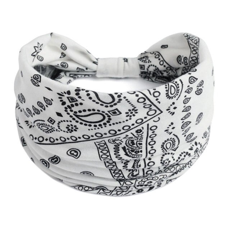 Paisley Pattern Elastic Wide Turban Headbands-Boots N Bags Heaven-Boots N Bags Heaven