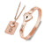 Passionate Couples Heart Bracelet and Key Pendant Necklace Jewelry Set