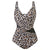 Plus Size Leopard Print Criss-cross Style Swimwear