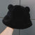Plush Printed Fluffy Bear Ear Bucket Hats