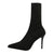Pointed Toe Knitted Sock Boots - High Heel Ankle Booties