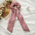 Polka Dot Floral Printed Ribbon Bow Hair Tie Scrunchies