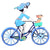 Pretty Girl Riding Bicycle with Dog Enamel Brooch Pins