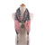 Printed Chiffon Scarf with Water Drop Charm Necklace