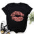 Rainbow Lip and Butterfly Print T-Shirt