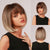 Realistic Short and Straight Ombre Blonde Hair Wigs with Bangs
