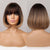 Realistic Short and Straight Ombre Blonde Hair Wigs with Bangs