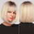 Realistic Short and Straight Ombre Blonde Hair Wigs with Bangs