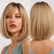 Realistic Short and Straight Ombre Blonde Hair Wigs with Bangs