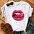 Red Lip Print Short Sleeve T-Shirt