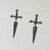 Striking Gothic Rhinestone Sword Statement Earrings