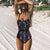 Retro Style Tropical Floral One Piece Bikini Swimsuit