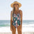 Retro Style Tropical Floral One Piece Bikini Swimsuit