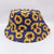Reversible Summer Daisy Flower Embroidery Outdoor Travel Bucket Hats
