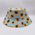 Reversible Summer Daisy Flower Embroidery Outdoor Travel Bucket Hats