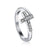 Rhinestone Accented Holy Cross and Heart Adjustable Rings