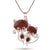 Rhinestone Adorned Kitty Friends Long Necklace