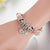 Rhinestone Bejeweled Beaded Heart Charms Bangle Bracelets