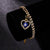 Rhinestone Bejeweled Hamsa Hands and Lucky Blue Eyes Charm Bracelets