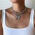 Rhinestone Encrusted Chain with Butterfly Pendant Choker Necklaces