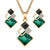 Rhinestone Geometric Necklace and Earring Jewelry Set