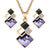 Rhinestone Geometric Necklace and Earring Jewelry Set
