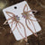 Rhinestone Studded Flower Leaf Large Drop Statement Earrings
