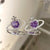Rhinestone and Pearl Embellished Purple Heart Charm Jewelry