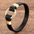 Rock Out Vegan Leather Bracelets with Round Metal Charm
