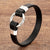 Rock Out Vegan Leather Bracelets with Round Metal Charm