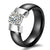 Romantic Black and White Ceramic Ring