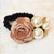 Rose Flower with Pearl Rhinestone Elastic Hair Ties