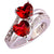 Ruby and Topaz Heart Sterling Silver Ring