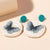 Rustic Summer Fashion Weave Round Butterfly Rattan Knit Earrings
