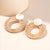 Rustic Summer Fashion Weave Round Butterfly Rattan Knit Earrings