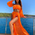 See-through Long Sleeve and Crop Top Swimwear Cover-up Set