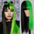Set of Multi-color Long, Straight, and Short Hair Wigs with Bangs