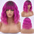 Short and Wavy Purple Ombre Bob Hair Wigs with Bangs
