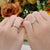 Silver Plated Adjustable Matching Love Heart Couple Rings