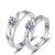 Silver Plated Adjustable Matching Love Heart Couple Rings