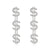 Shimmer and Shine Oversized Rhinestone Dollar Money Sign Drop Earrings