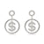 Shimmer and Shine Oversized Rhinestone Dollar Money Sign Drop Earrings