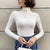 Slim-fit Solid Colored Knitted Turtleneck Pullover Sweaters