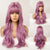 Soft, Long, and Wavy Multi-color Ombre Hair Wigs with Bangs