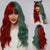 Soft, Long, and Wavy Multi-color Ombre Hair Wigs with Bangs