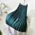 Solid Color Elastic High Waist Pleated A-Line Maxi Skirts