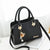 Solid Tote Handbag With Ornament Keychain