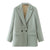 Sophisticated Notched Collar Double Breasted Outwear Blazer Coats