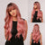 Splendid Colored Ombre Pink Wavy Hair Wigs with Bangs